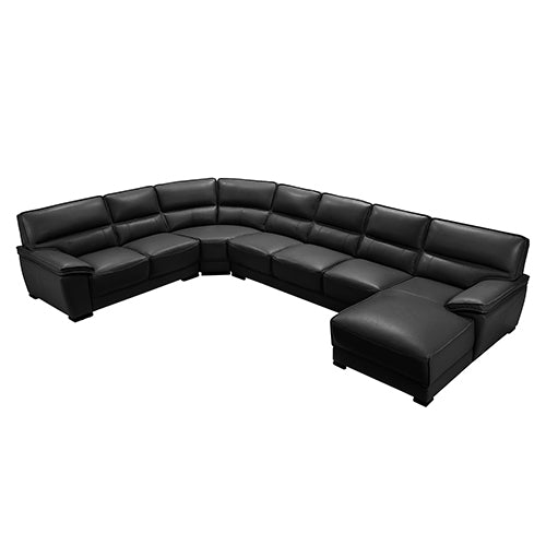 Sofas, Armchairs & Couches Lounge Set Luxurious 7 Seater Bonded Leather Corner Sofa Living Room Couch In Black With Chaise