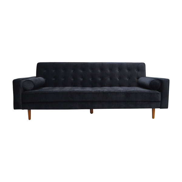 Sofas, Armchairs & Couches Sofa Bed 3 Seater Button Tufted Lounge Set For Living Room Couch In Velvet Black Colour