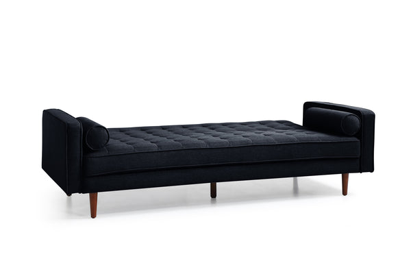 Sofas, Armchairs & Couches Sofa Bed 3 Seater Button Tufted Lounge Set For Living Room Couch In Velvet Black Colour