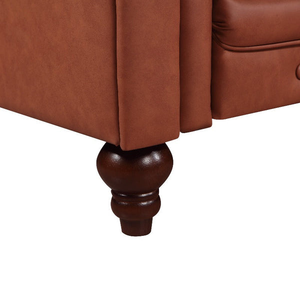 Kids Sofas Armchairs 2 Seater Brown Sofa Lounge Chesterfireld Style Button Tufted In Faux Leather