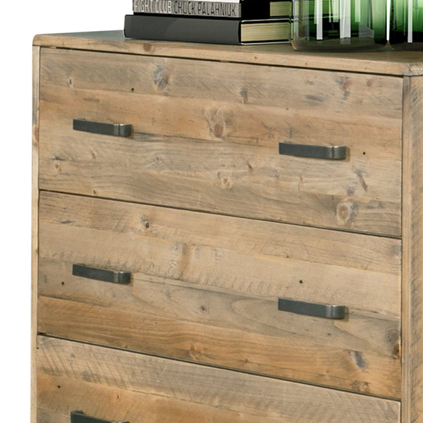 Dressers & Chests of Drawers Tallboy With 4 Storage Drawers In Wooden Light Brown Colour