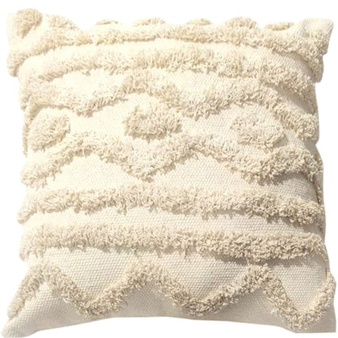 Cushion Covers White Woven Line Design Cushion Cover 45X45 Cm