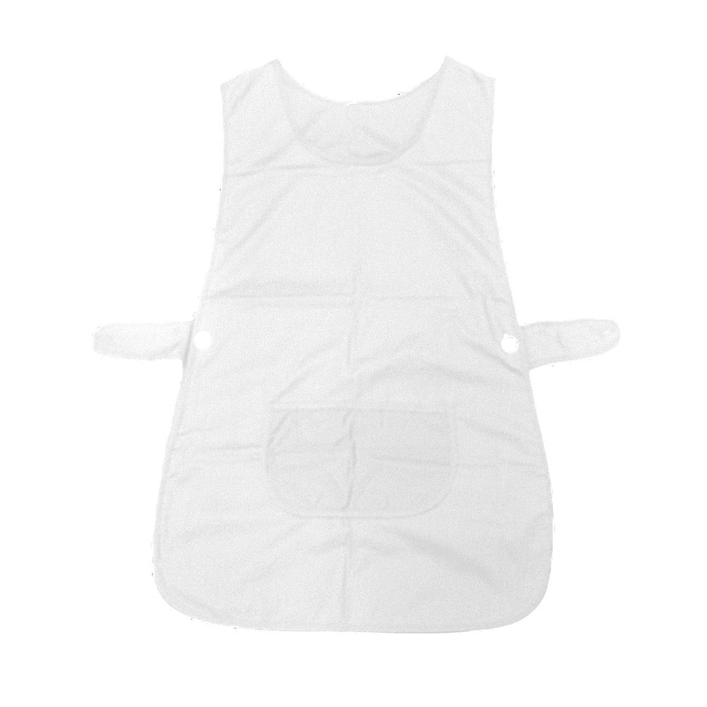 Aprons Ladies Women Side Button Tabard Apron 50X80 Cm White