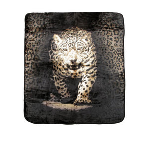 Blankets Soft 3D Animal Print Faux Mink Blanket Queen Leopard