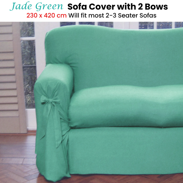 Slipcovers Jade Green Sofa Cover 2 To 3 Seater 230 X 420Cm