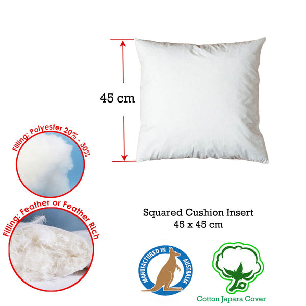 Cushions & Decorative Pillows Duck Feather Rich Fill Cushion Inserter Square 25 X 25Cm