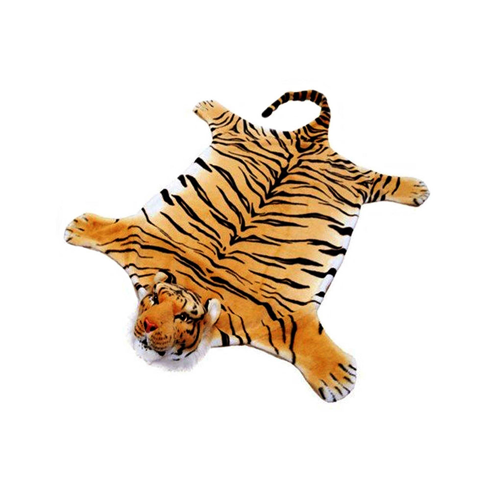 Faux Animal Floor Rug With Realistic Head Wild Tiger