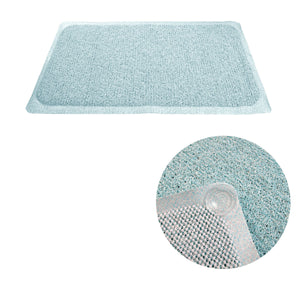 Non slip Appliqués & Mats Loofah Shower Mat Blue