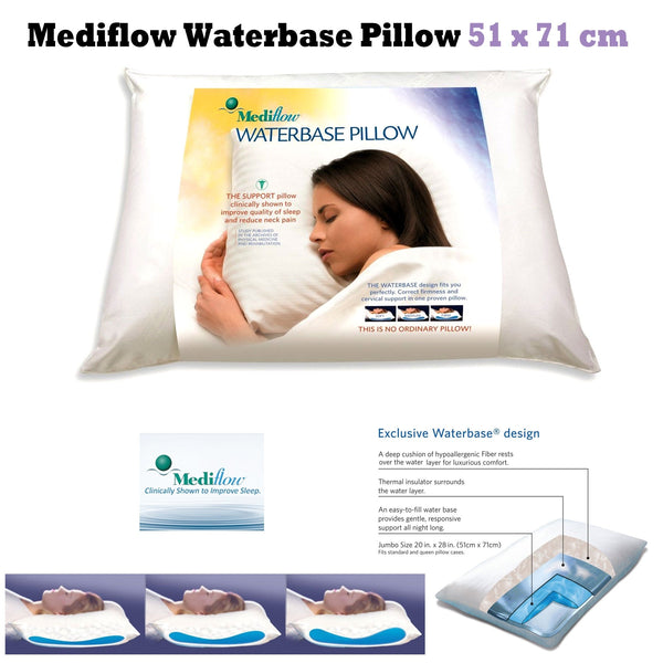 Pillows Mediflow Adjustable Waterbase Neck Pain Reduction Pillow