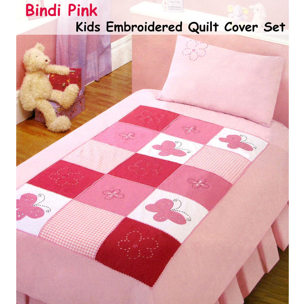 Quilt Covers Bindi Butterfly Embroidered Quilt Cover Set Single