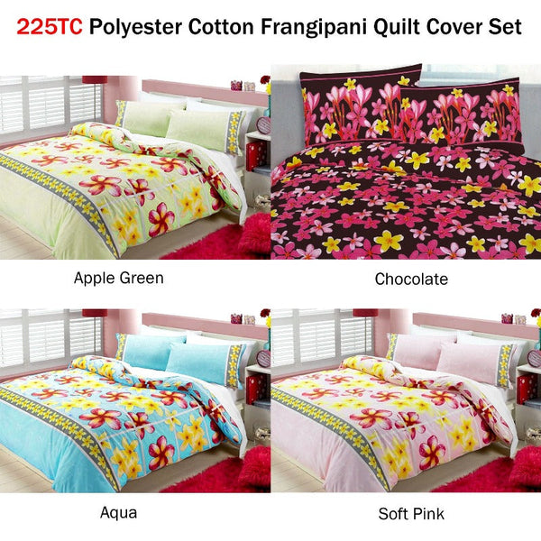 Quilt Covers Floating Frangipani Quilt Cover Set Soft Pink Single