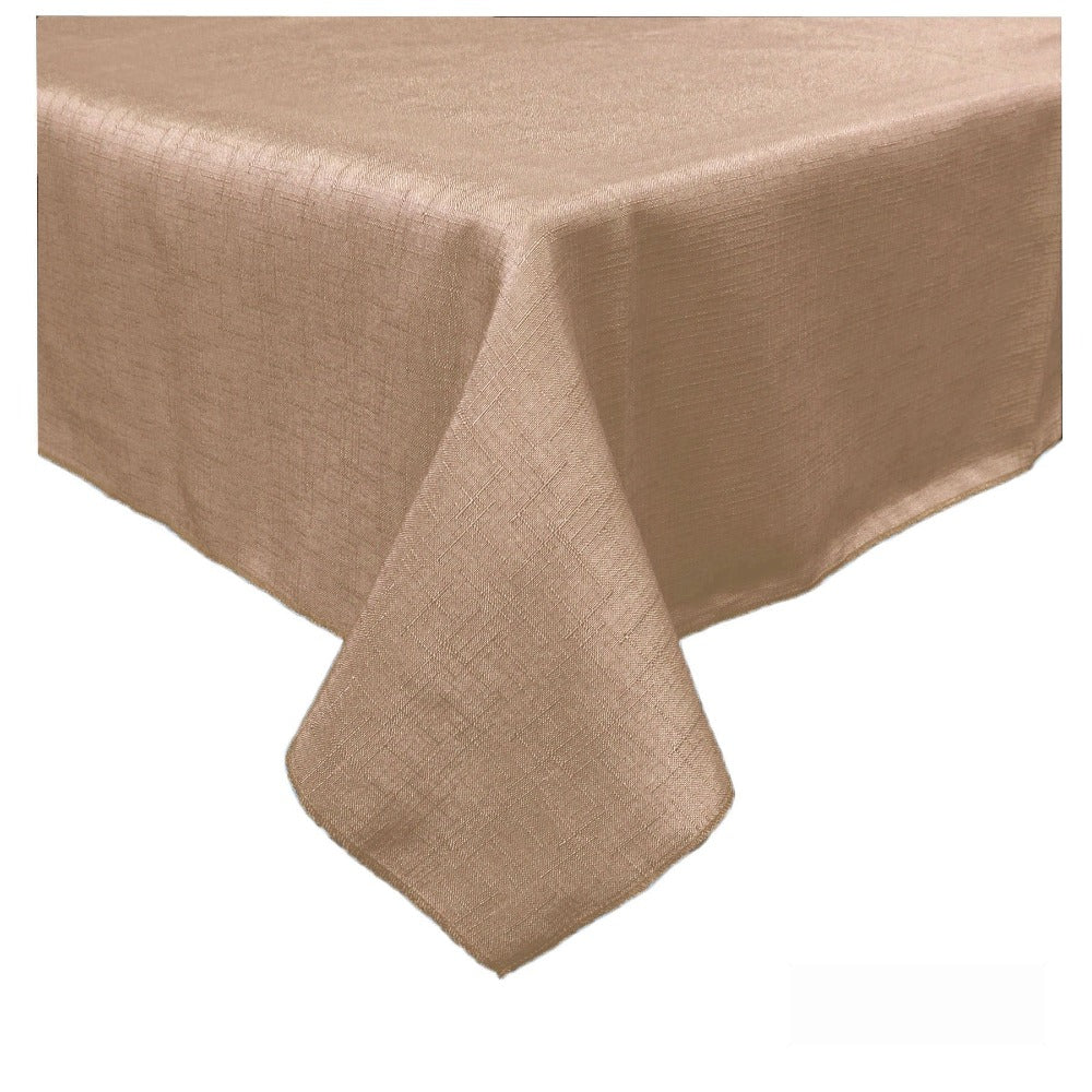 Table Cloths Emporio Slub Table Cloth Latte 180 Cm Round