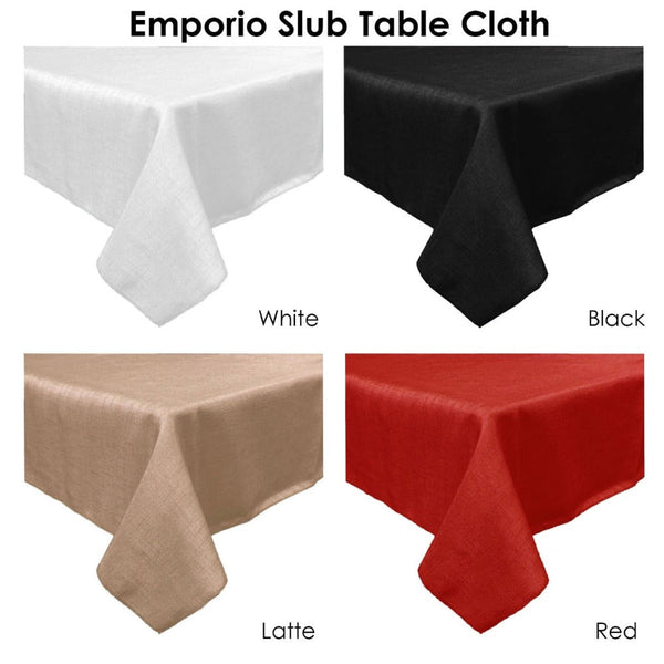 Table Cloths Emporio Slub Table Cloth Latte 180 Cm Round