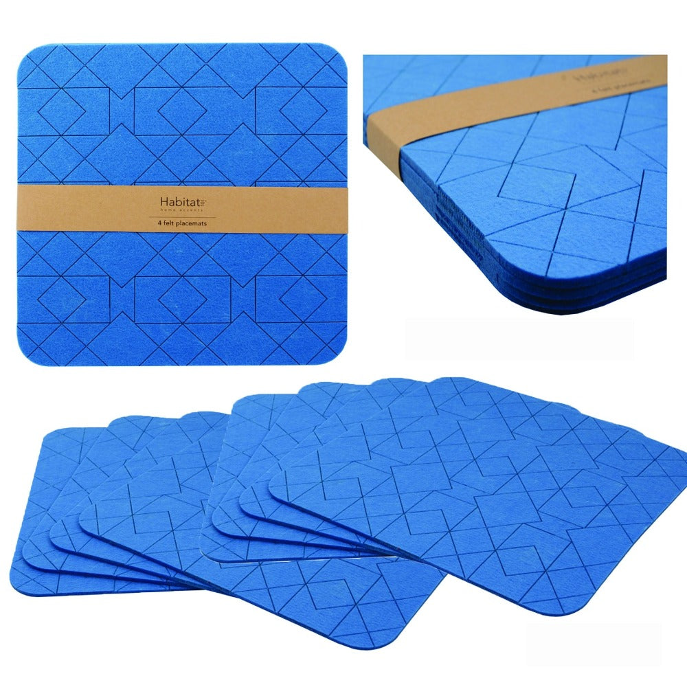 Placemats Set Of 8 Felt Cobalt Blue