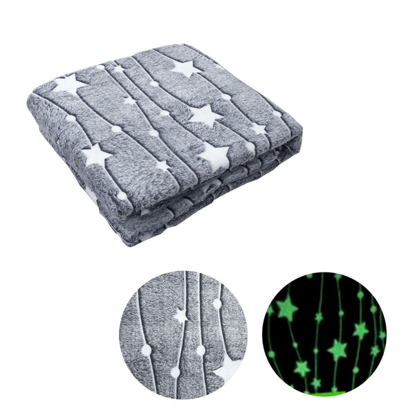 Throws & Afghans Grey Stars Glow In The Dark Throw Rug 125X152 Cm