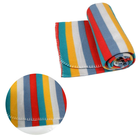 Throws & Afghans Funky Cute Polar Fleece Throw Rug Bright Stripes