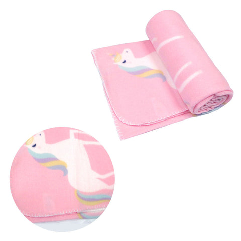 Throws & Afghans Funky Cute Polar Fleece Throw Rug Pink Unicorn