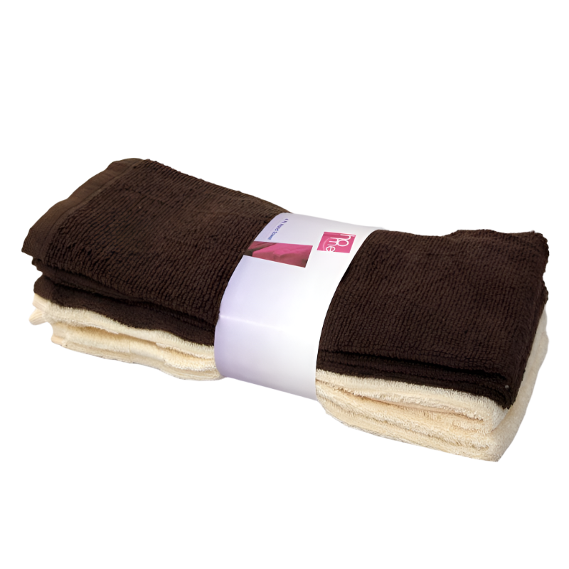 Towels & Washcloths Set Of 4 Budget Cotton Hand Towels 42 X 67 Cm Chocolate Cream