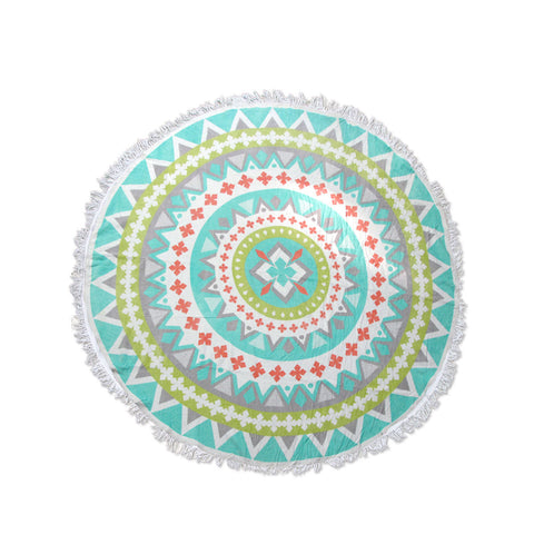 Towels & Washcloths Zoey Bright Colors 100% Cotton Round Beach Towel