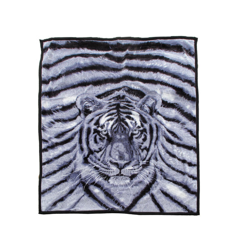 Blankets 1000Gsm White Tiger Luxury Quality 2 Ply Mink Blanket 200 X 240 Cm