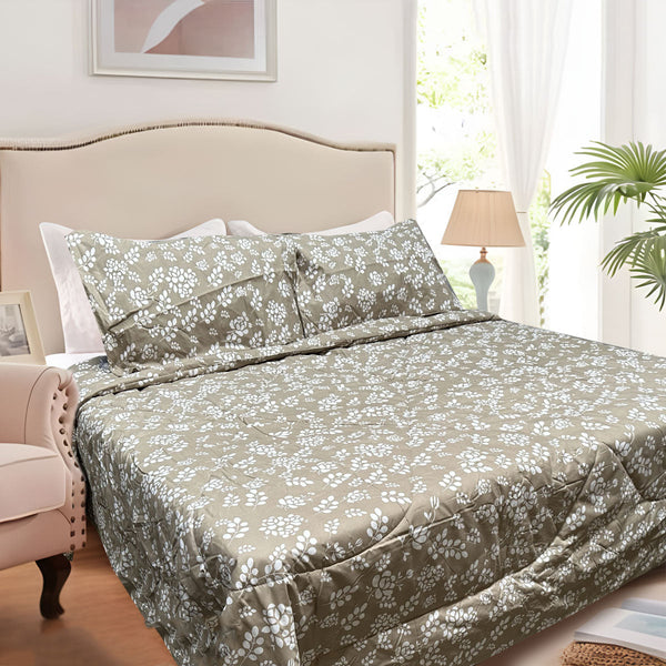 Comforter Sets Queen Hotel Living 3 Pce Light Weight Comforter Set Queen/King Corbett Floral Outlines