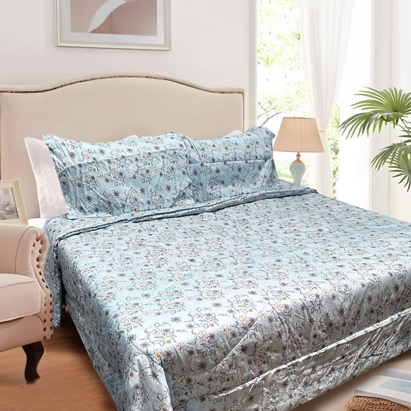 Comforter Sets Queen Hotel Living 3 Pce Light Weight Comforter Set Queen/King Corbett Floral Blue