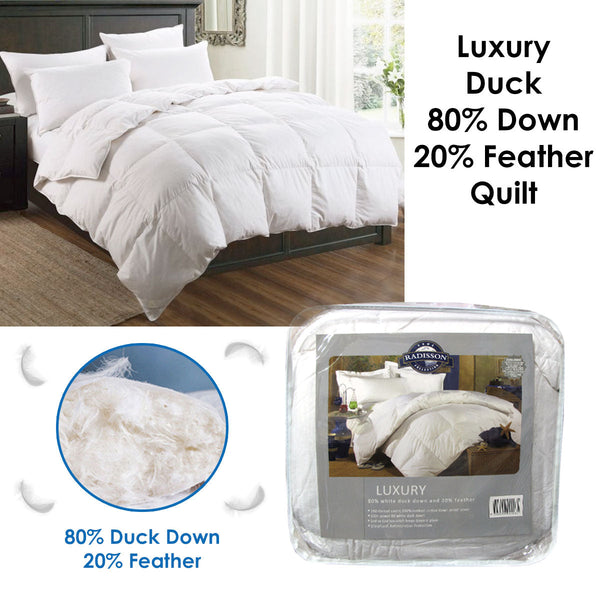 Queen Doonas Luxury Duck 80% Down 20% Feather Quilt Queen