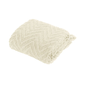 Throws & Afghans Ezra Cream Knitted Throw Rug