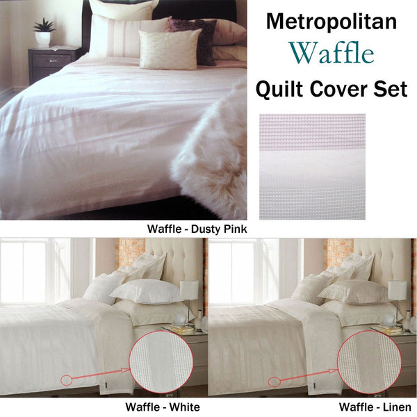 Quilt Covers Metropolitan Waffle Quilt Cover Set Pink Queen