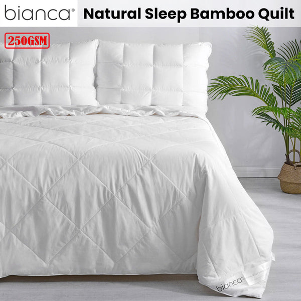 Quilt Covers Bianca 250Gsm Natural Sleep Bamboo Summer Quilt King