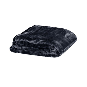 Blankets 375Gsm 1 Ply Solid Faux Mink Blanket Queen 200X240 Cm Charcoal