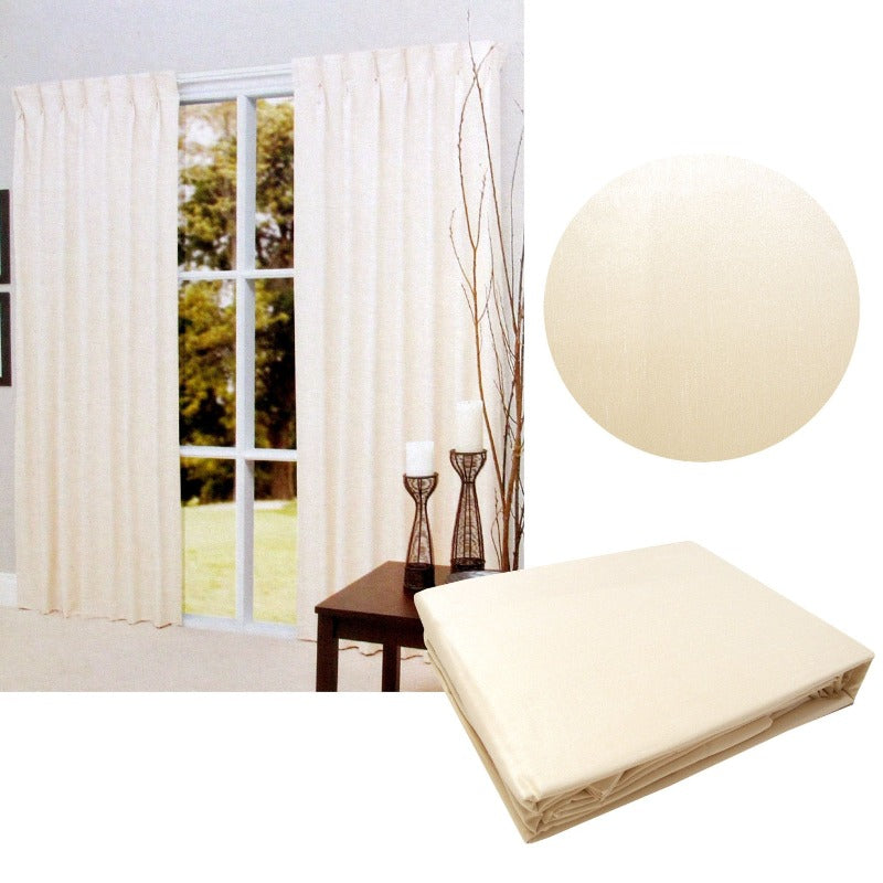 Curtains & Drapes Pair Of Cream Blockout Pinch Pleat Curtains To Fit Window 90 X 213Cm