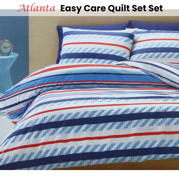 Quilt Covers Belmondo Atlanta Striped Easy Care Quilt Cover Set King