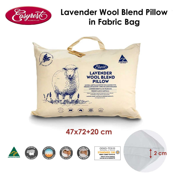 Pillows Easyrest Lavender Wool Blend Pillow In Fabric Bag