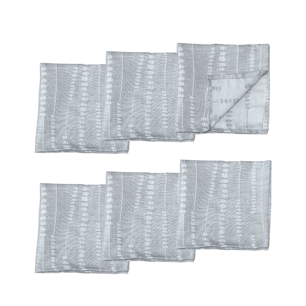 Napkins Set Of 6 Perline Grey Jacquard 40Cm X