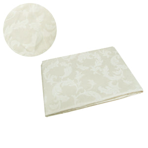 Table Cloths Damask Jacquard Polyester Tablecloth 180Cm Round Small Leaf Cream