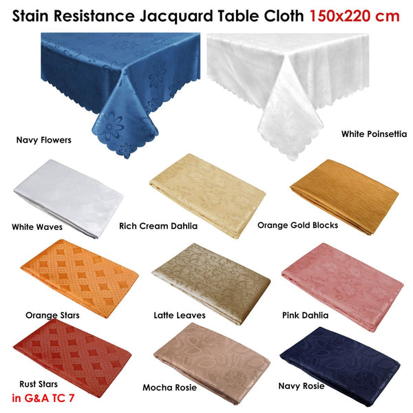 Table Cloths Jacquard Table Cloth Latte Leaves 150 X 220 Cm