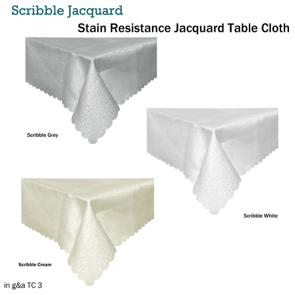 Table Cloths Jacquard Table Cloth Scribble Grey 150 X 270 Cm