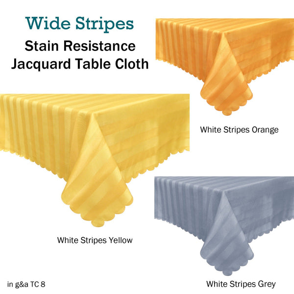 Table Cloths Jacquard Table Cloth Wide Stripes Orange 135 X 180 Cm