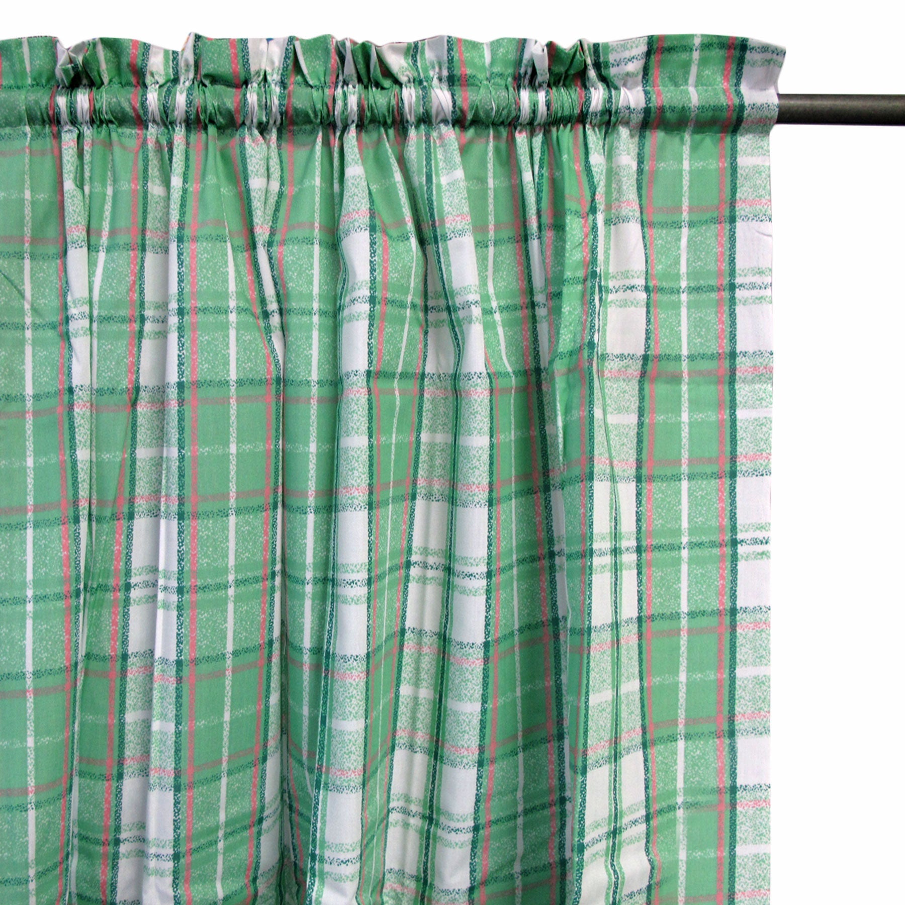 Curtains & Drapes Home Innovations Pair Of Polyester Cotton Rod Pocket Green Checkered Curtains