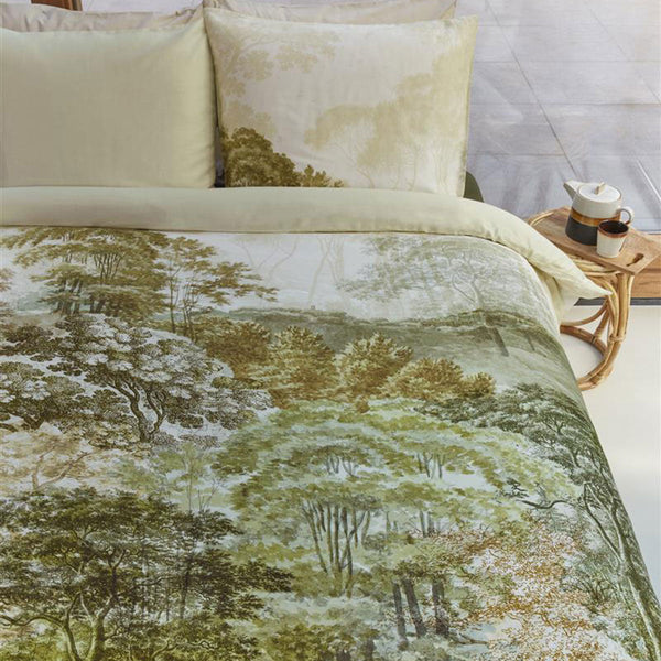 Bedding House Arcadia Green Cotton Sateen Quilt Cover Set