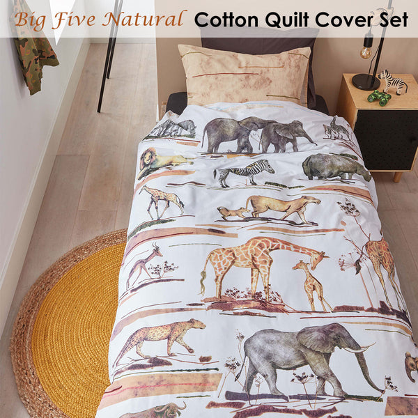 Quilt Covers Bedding House Big Five Natural Cotton Quilt Cover Set Single