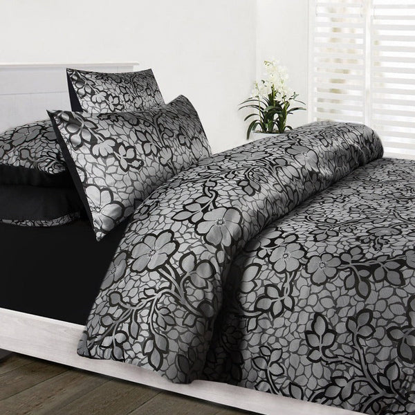 Quilt Covers Accessorize Emma Quilt Cover Set Black Double