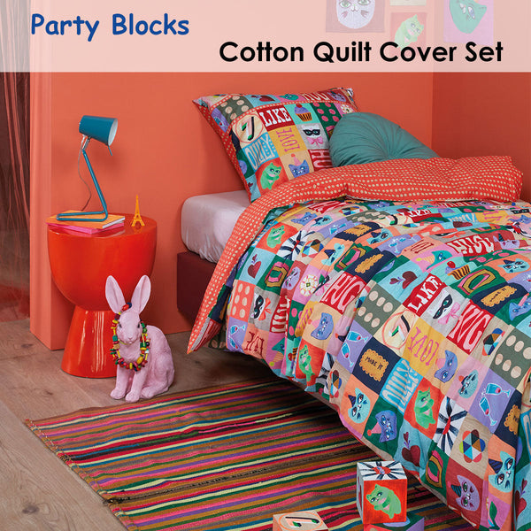 Quilt Covers Oilily Party Blocks Cotton Quilt Cover Set Single