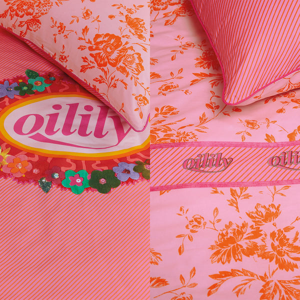 Quilt Covers Oilily Prom Flowers Pink Cotton Quilt Cover Set Single