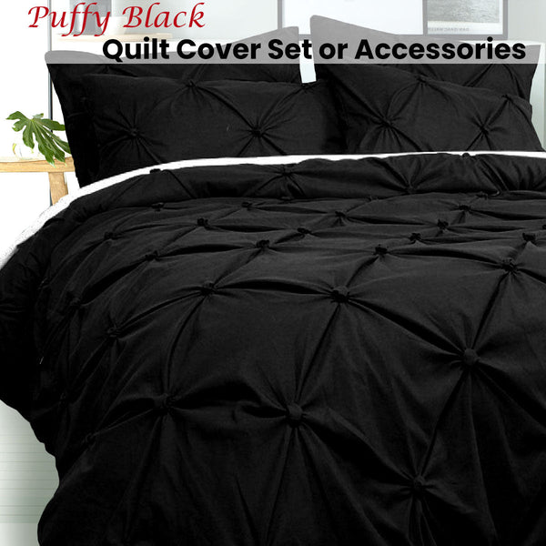 Bloomington Puffy Quilt Cover Set Black