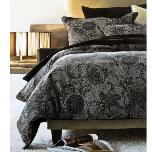 Quilt Covers Accessorize Trudie Black Jacquard Quilt Cover Set Single