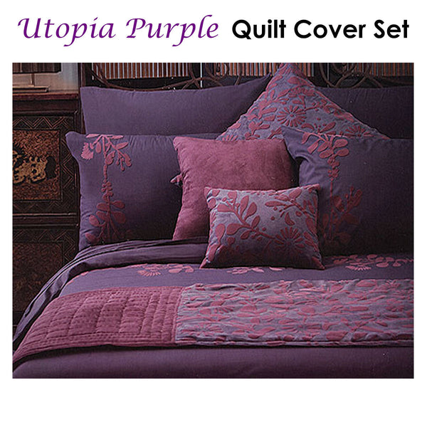 Quilt Covers Accessorize Utopia Purple Quilt Cover Set Double