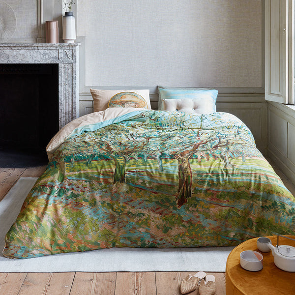 Bedding House Van Gogh Orchard Natural Cotton Sateen Quilt Cover Set