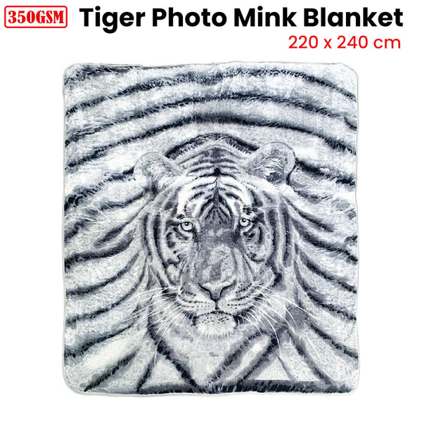 J.Elliot Home 350Gsm Tiger Photo Mink Blanket